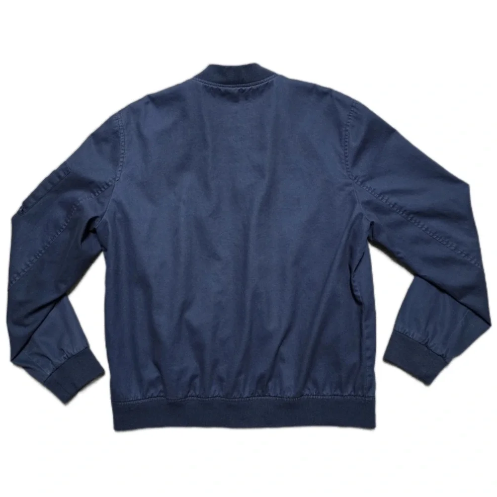 Bleecker & Broad Navy Canvas Bomber Jacket Mens XL Full Zip‎ Military